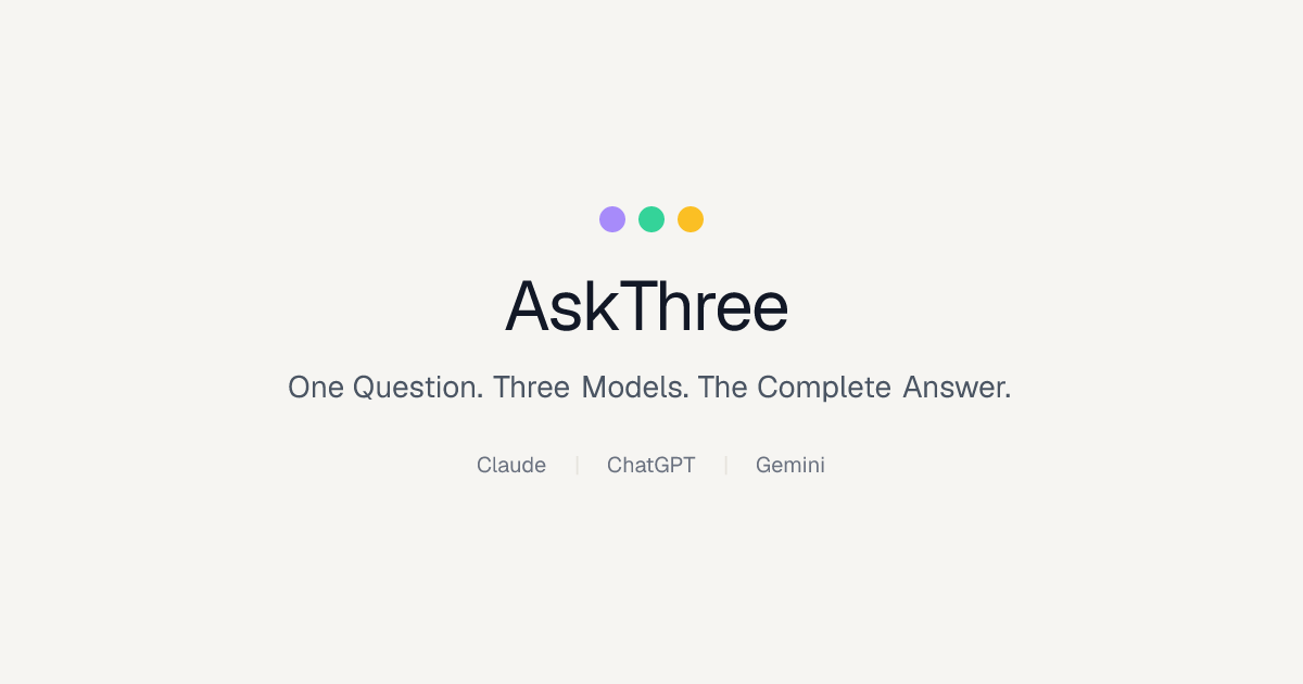 AskThree - One Question. Three Models. The Complete Answer.